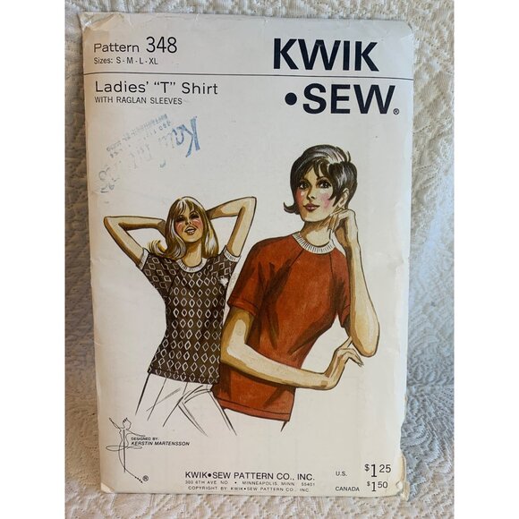 Kwik Sew Misses T Shirt Sewing Pattern sz S M L XL 348 - uncut - Picture 10 of 10